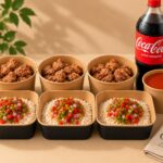 Family Box Oshitori : trois portions de karaage, trois riz japonais, sauce et bouteille 1,5 L
